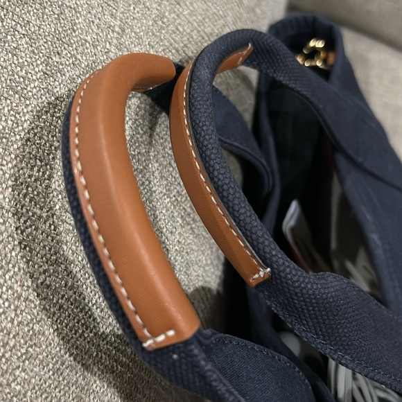 Tory Burch Canvas Small Tote Navy - Picture 9 of 12